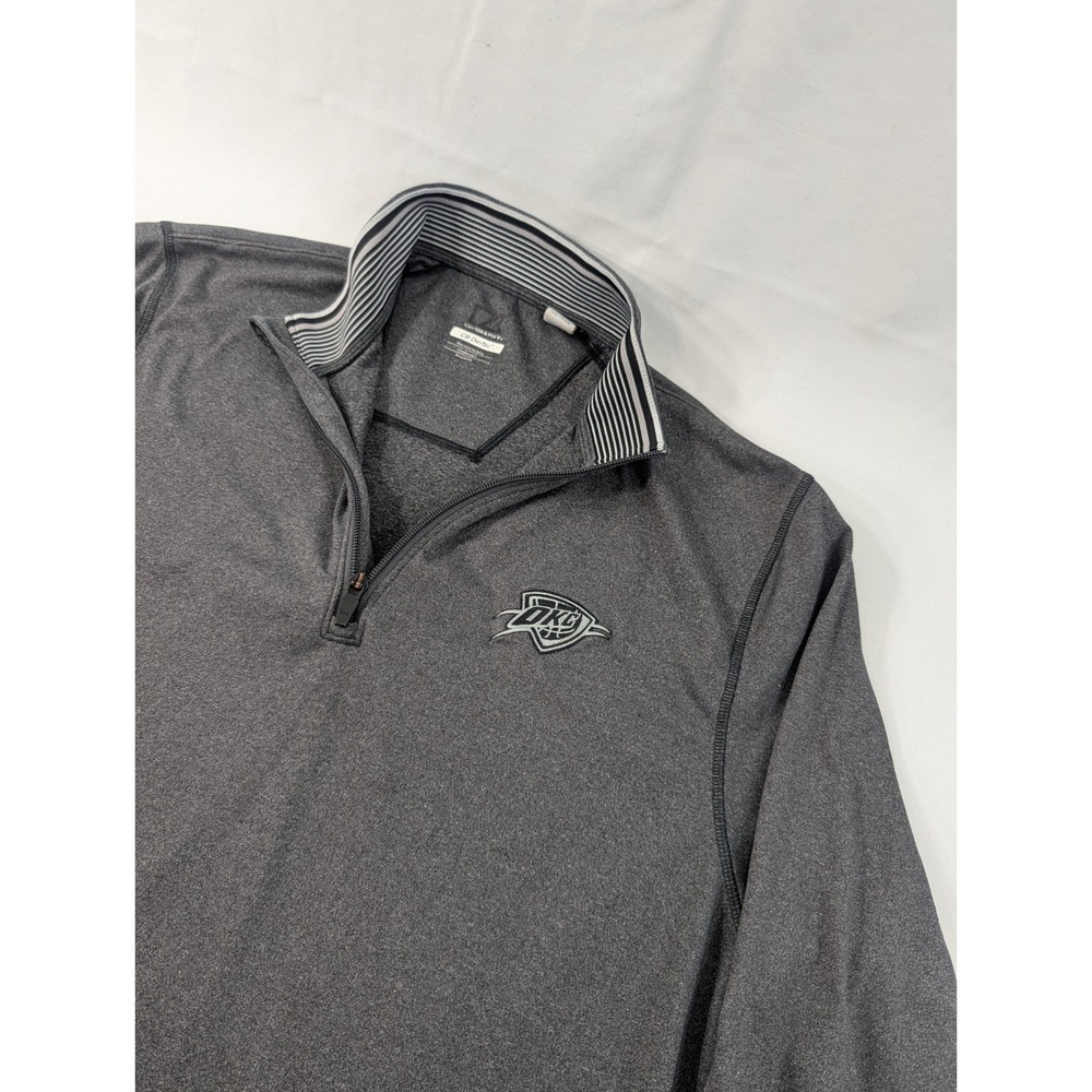 Cutter & Buck Sweater  M Gray CB DryTec‎ Quarter Zip Golf Pullover OKC Thunder